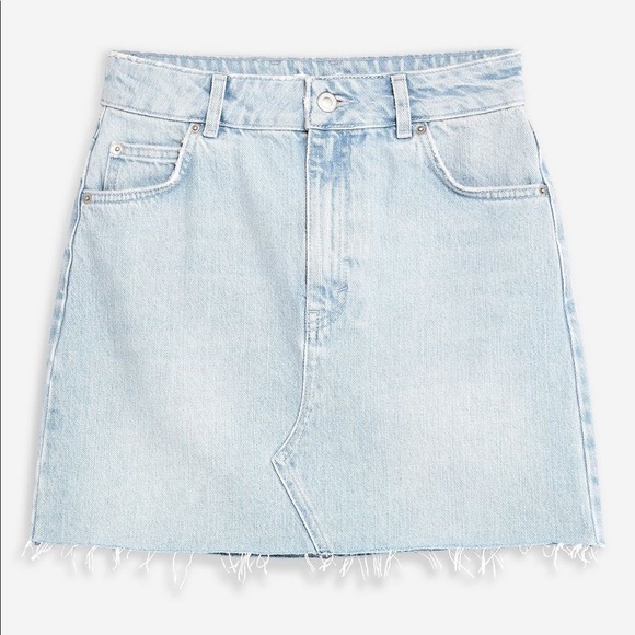 Topshop Bleach Denim Skirt - Picture 3 of 8